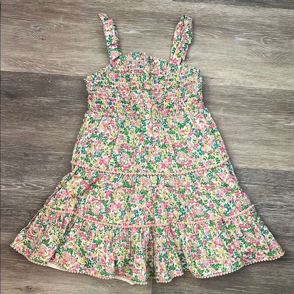 Joie Floral Lined Sleeveless Eyelet Dress Lined 100% Cotton Girls Size 5T
